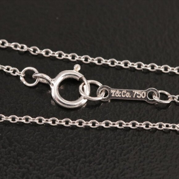 Tiffany & Co. 18K White Gold Diamond XO Pendant Necklace - Picture 8 of 10